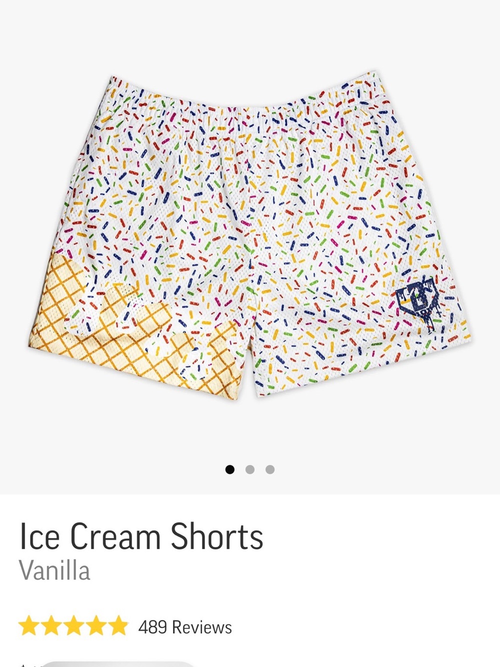 NWT Baseball Lifestyle Men's Athletic Shorts - White Vanilla Sprinkles